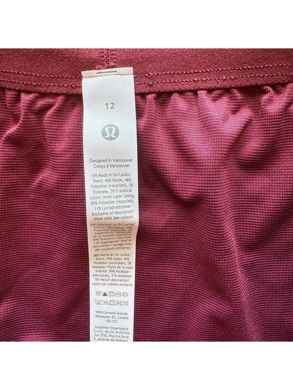 Lululemon Swiftly Mid-Rise Short 3” Burgundy Bay Size 12 NWT - Picture 5 of 6